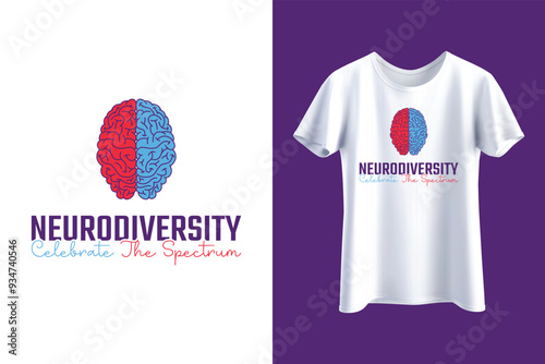 Neurodiversity Celebrate the Spectrum Brain Autism T-Shirt, Neurodiversity T-shirt, Autism Awareness Shirt, Autism Support Shirt Rainbow Brain