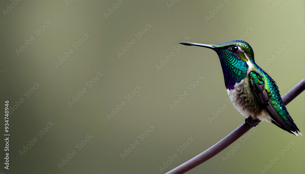 Obraz premium Brown-tailed Hummingbird (Amazilia tzacatl), flying, rainforest, cloud forest, northwestern Ecuador, Ecuador, South America