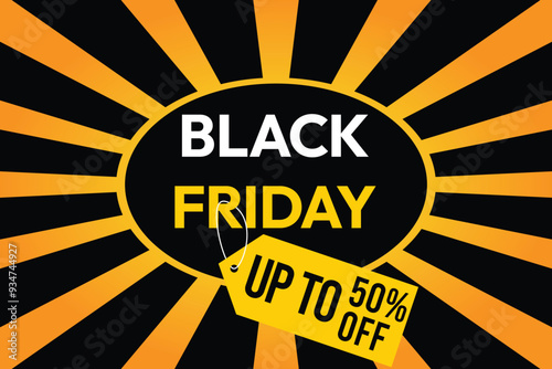 Black Friday up to 50 percent off banner design.