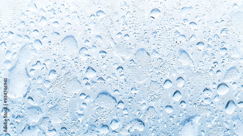 Water Droplets On Glass Surface Abstract Texture Blue Background Water Droplets On Glass Surface Abstract Texture Blue Background