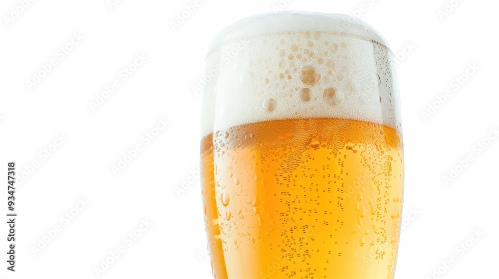 Close-up of a Glass of Beer with Foam Close-up of a Glass of Beer with Foam