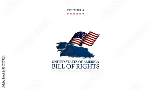 Happy Bill Of Rights Day December 15 Background Vector illustration