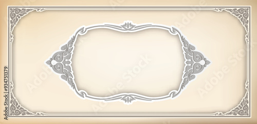 Vector border design decoration pattern style. Frame border design is pattern. Frame photo line art. Art frame border. Wedding border Text.