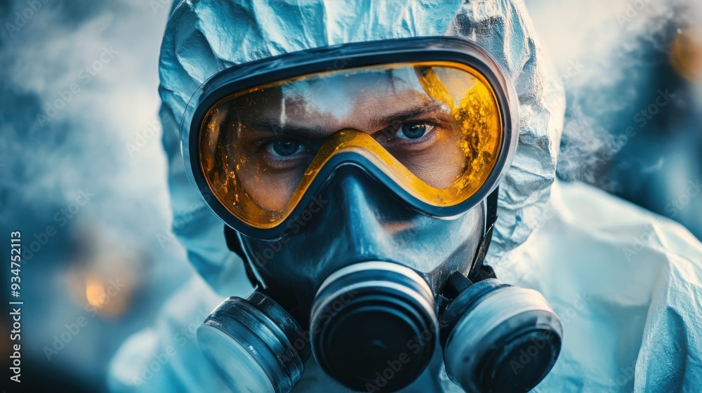 Industrial Worker Handling Hazardous Materials with Precision and Safety. The Scene Highlights the Importance of Protective Gear and Careful Procedures in a High-Risk Environment. Industrial Worker Handling Hazardous Materials with Precision and Safety. The Scene Highlights the Importance of Protective Gear and Careful Procedures in a High-Risk Environment.