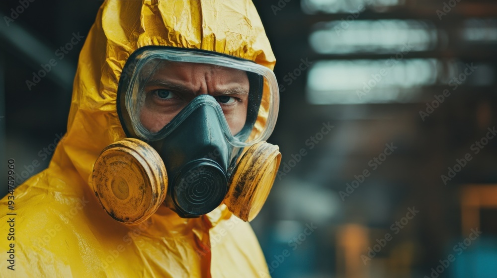 Industrial Worker Handling Hazardous Materials with Precision and Safety. The Scene Highlights the Importance of Protective Gear and Careful Procedures in a High-Risk Environment. Industrial Worker Handling Hazardous Materials with Precision and Safety. The Scene Highlights the Importance of Protective Gear and Careful Procedures in a High-Risk Environment.