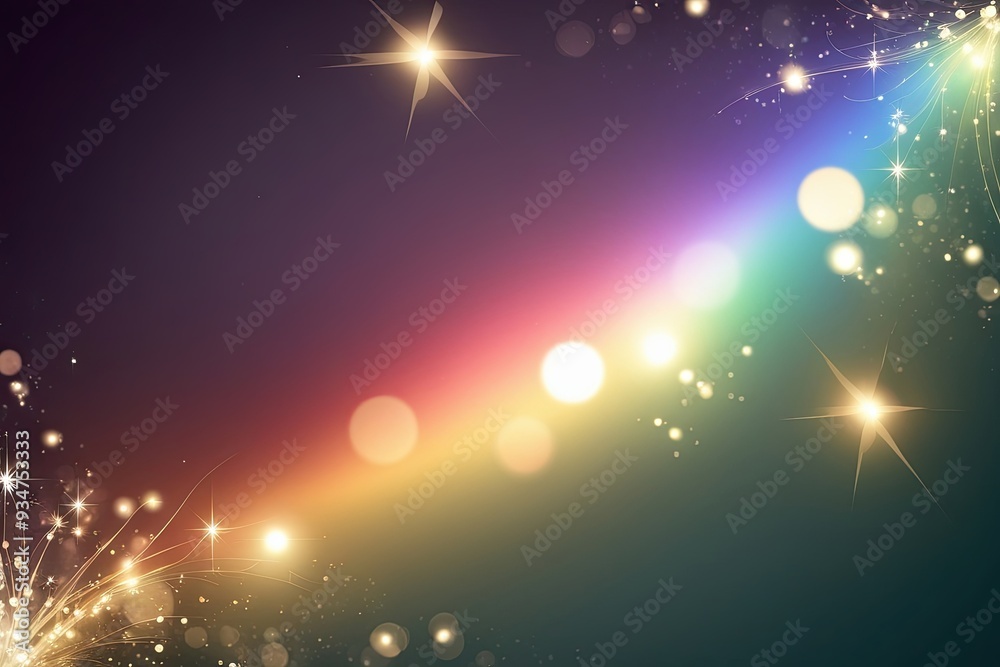 Fototapeta premium Whimsical Spectrum Effect with Sparkling Bokeh and Luminary Elements
