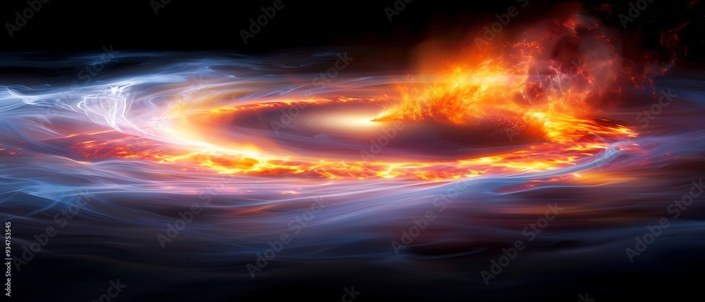 Singularity at the heart of a black hole depicted as a 3D point of ...