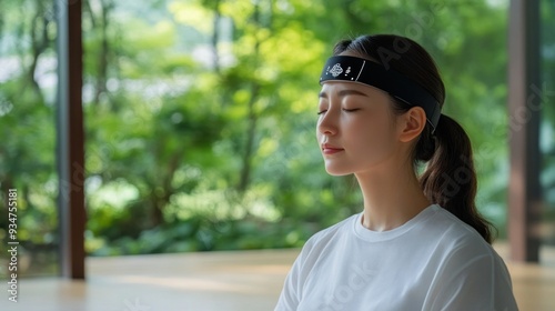 Free Download Woman Meditating with Headband - GFXLoad