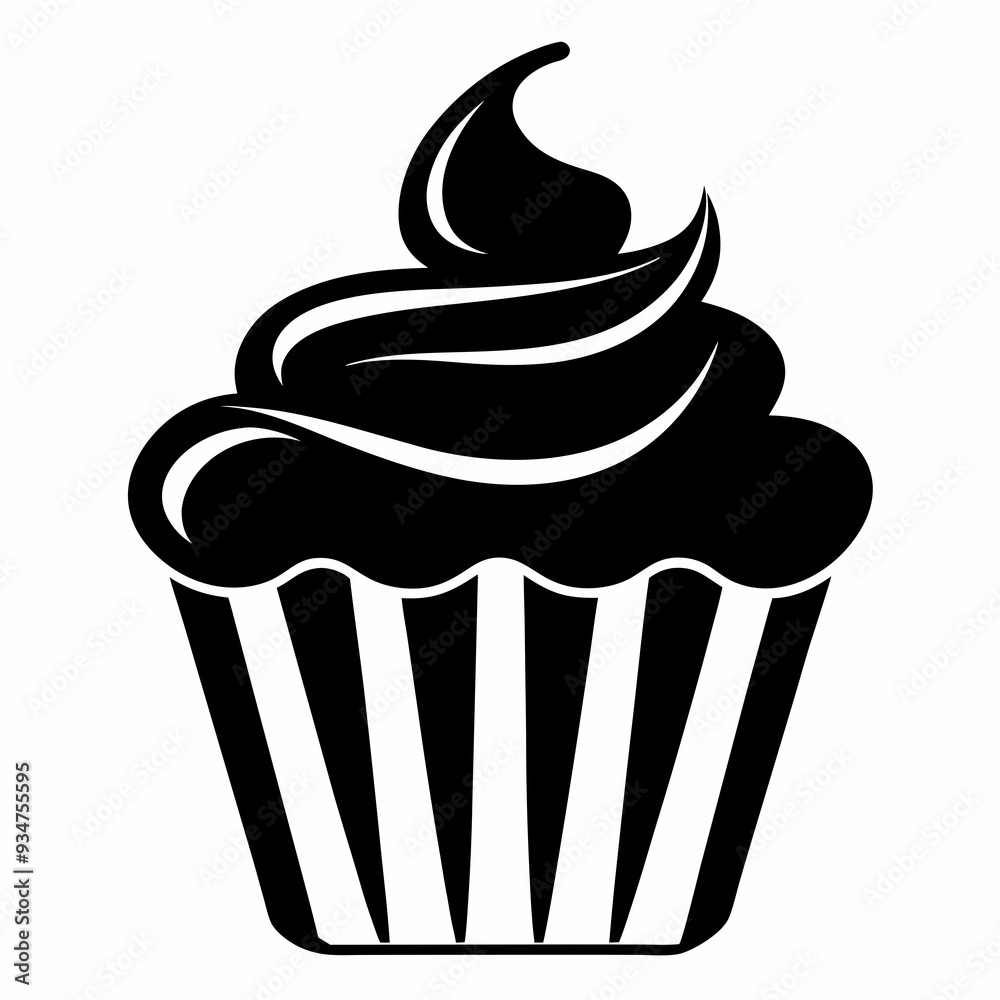 cupcake icon, cupcake vector silhouette cupcake icon, cupcake vector silhouette
