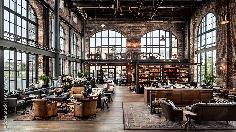 Industrial Chic Bar Lounge Interior Design With Exposed Brick Walls and ...