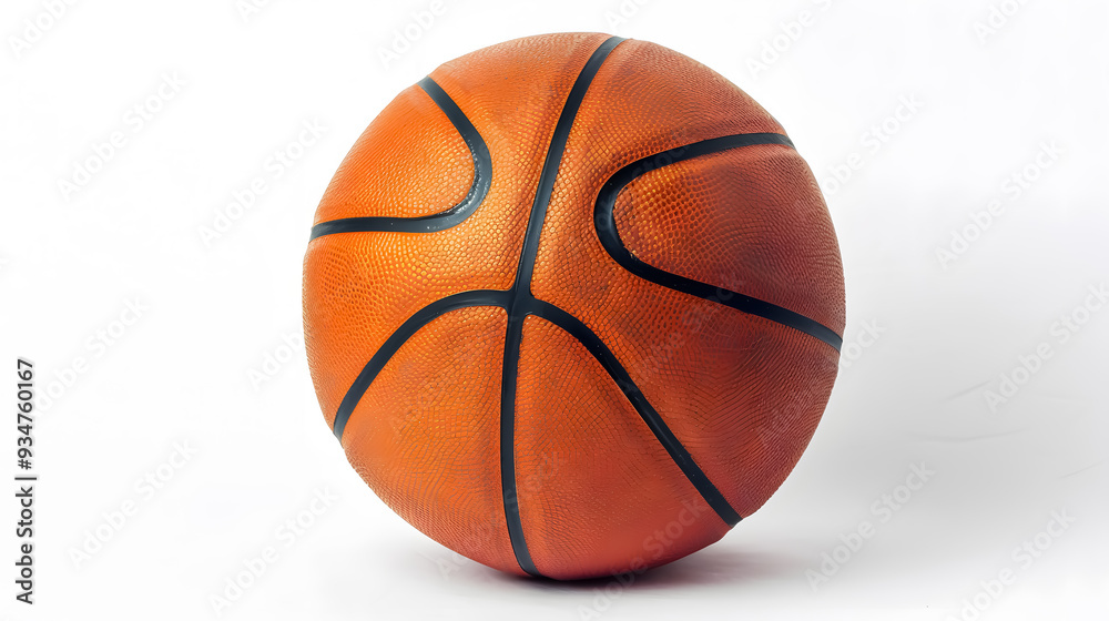 Obraz premium Basketball isolated on a white background as a sports and fitness symbol: A basketball isolated 