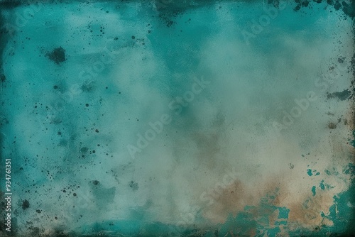 Aquamarine Grunge Background Aged Texture and Contaminated Design