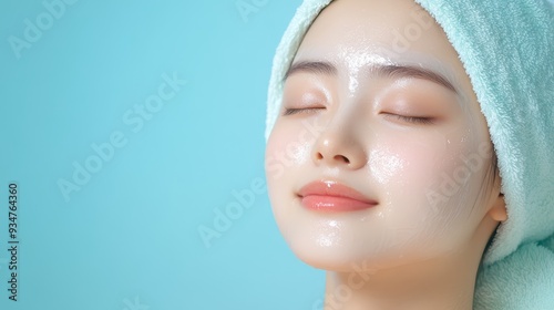 Woman Applying Facial Mask Skincare Routine Beauty Treatment Skincare Products Facial Mask Sheet