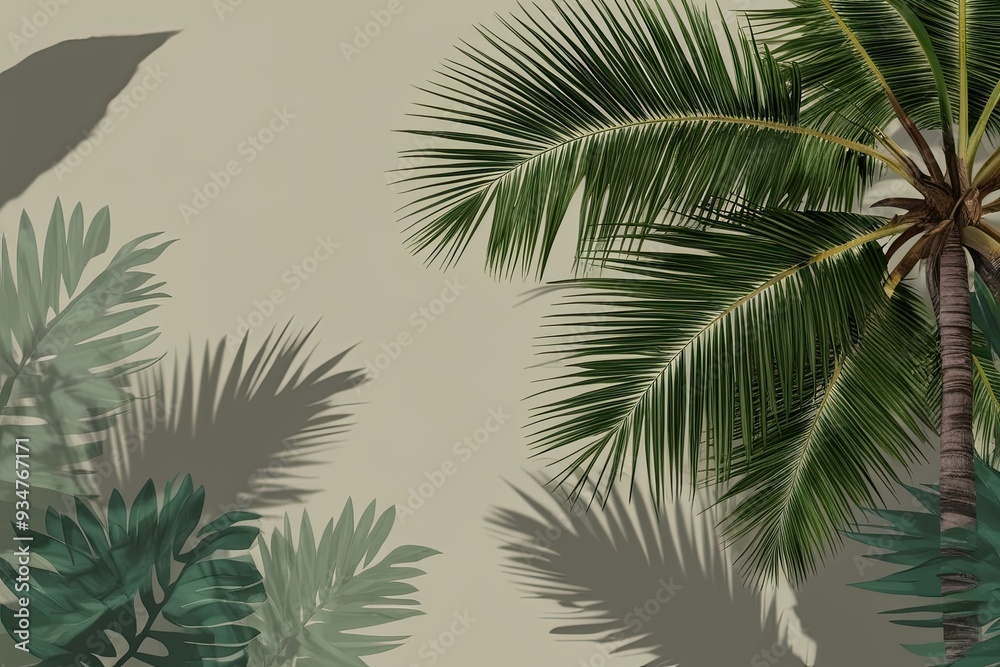 Serene Coconut Leaf Shadow and Foliage Overlay Design Serene Coconut Leaf Shadow and Foliage Overlay Design