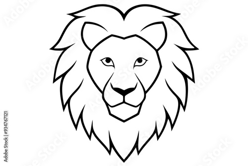Vector Art Lion Head Silhouette - High-Quality Graphic Design Element