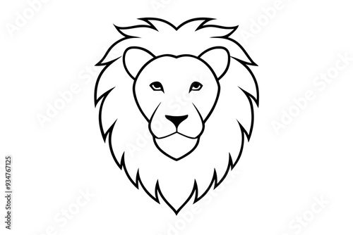 Vector Art Lion Head Silhouette - High-Quality Graphic Design Element