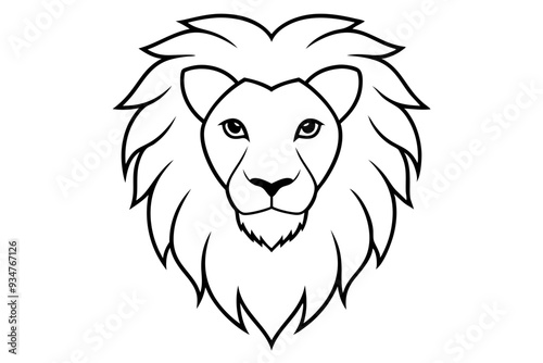 Vector Art Lion Head Silhouette - High-Quality Graphic Design Element