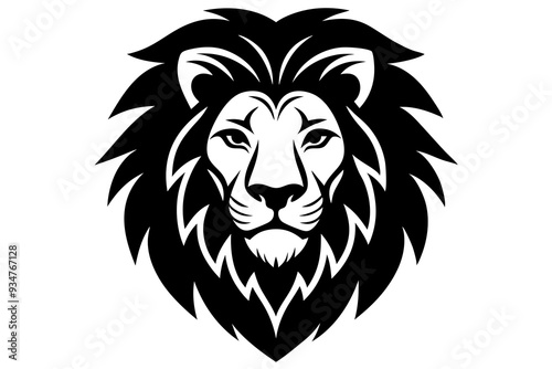 Vector Art Lion Head Silhouette - High-Quality Graphic Design Element