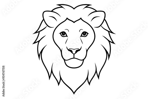 Vector Art Lion Head Silhouette - High-Quality Graphic Design Element