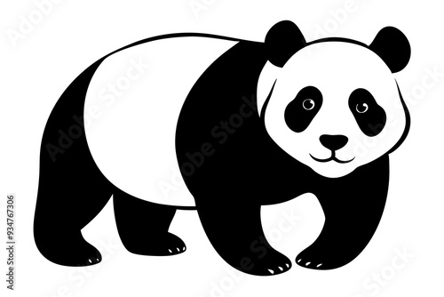 Panda Silhouette Vector Art | High-Quality Downloadable Design