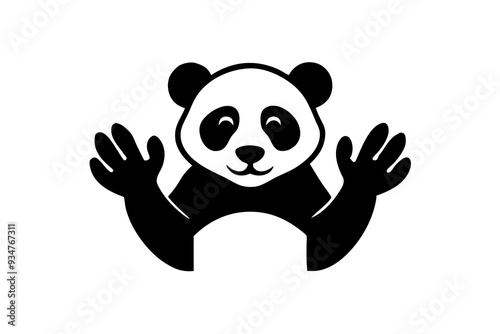 Panda Silhouette Vector Art | High-Quality Downloadable Design