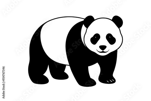 Panda Silhouette Vector Art | High-Quality Downloadable Design