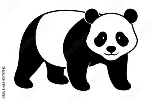 Panda Silhouette Vector Art | High-Quality Downloadable Design