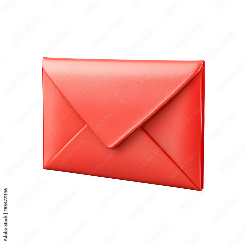 Elegant Red Leather Envelope Isolated on White Background Elegant Red Leather Envelope Isolated on White Background