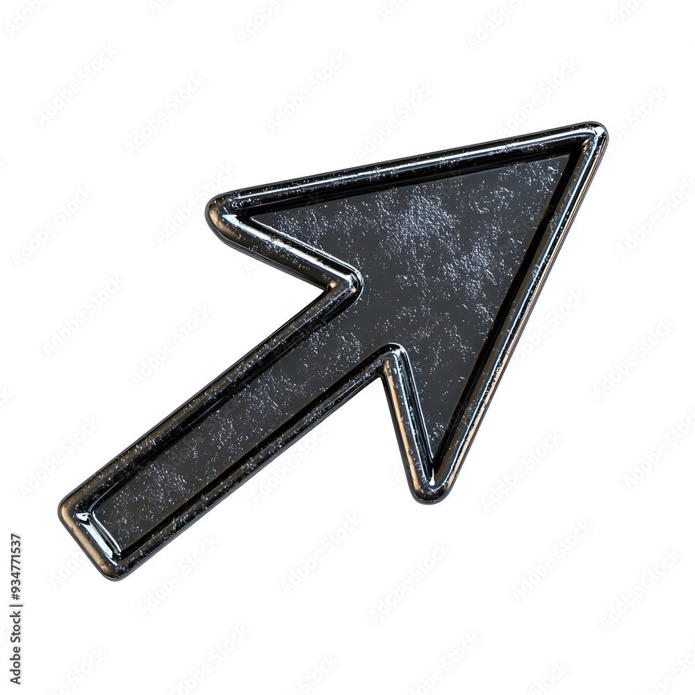 Glossy Diagonal Upward Pointing Arrow in Minimalist 3D Design Glossy Diagonal Upward Pointing Arrow in Minimalist 3D Design