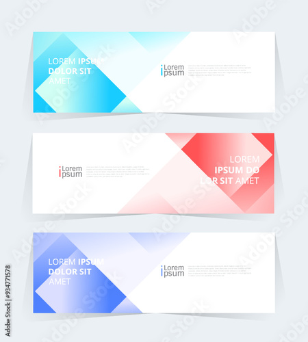 Geometric banner design with Vector presentation template.