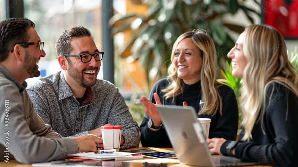 a group of people are chatting, laughing discussing something footage a group of people are chatting, laughing discussing something footage