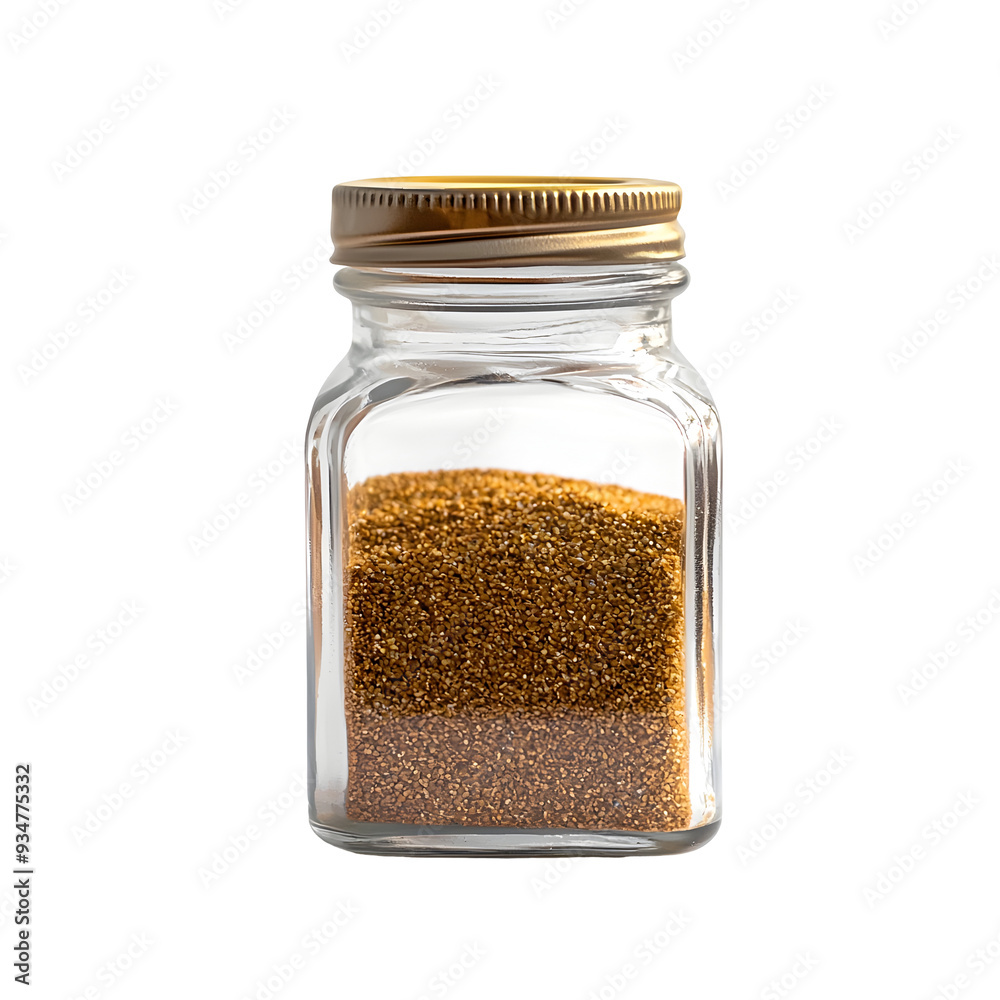 Transparent Glass Spice Jar on White Background Transparent Glass Spice Jar on White Background