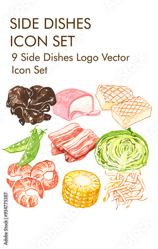 Seide Dishes logo vector icon set