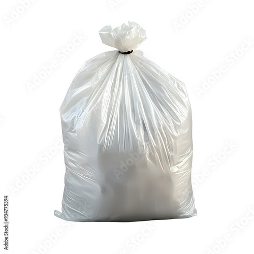 Transparent Plastic Bag on Isolated White Background for Packaging and Merchandise Display