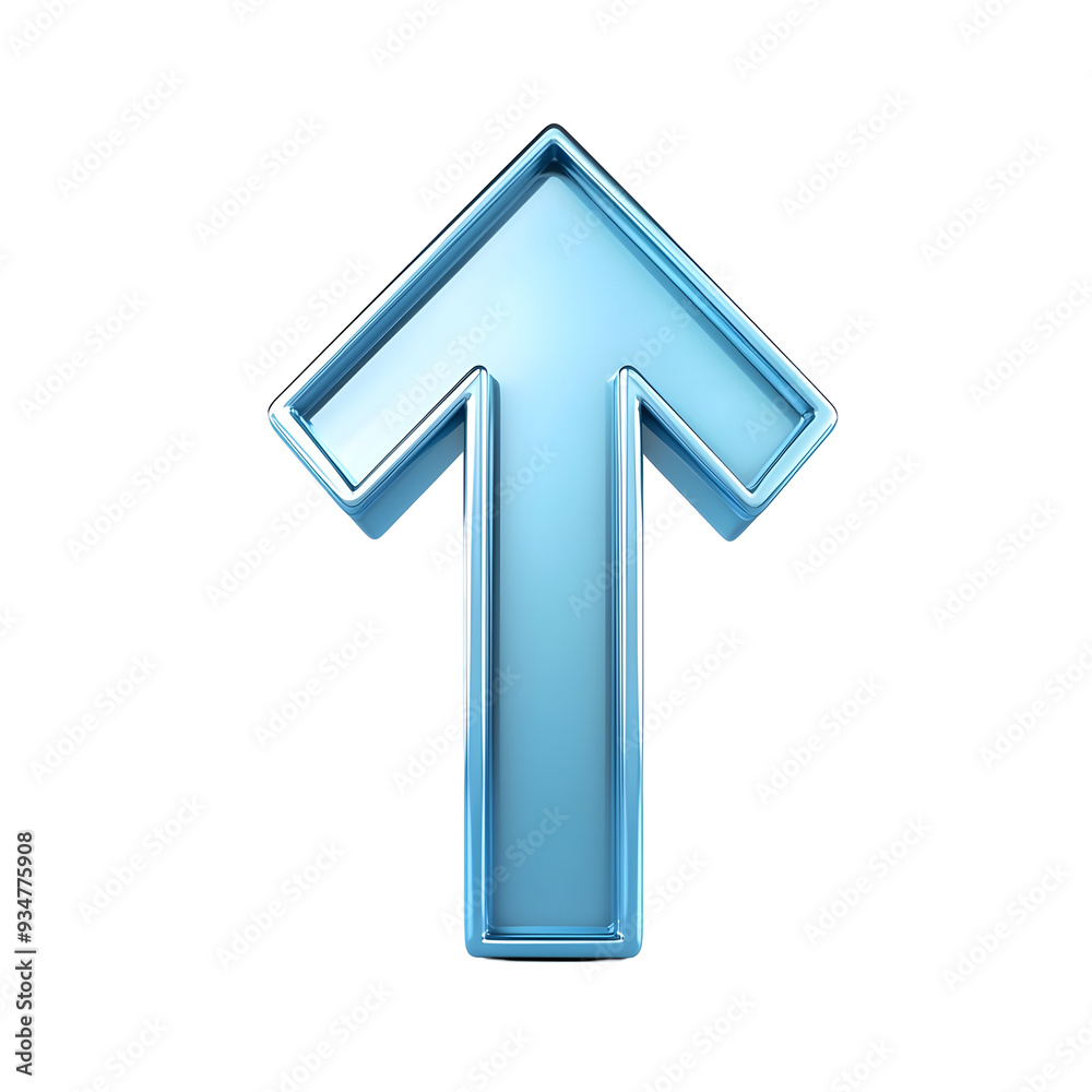 Vibrant Blue Up Arrow Symbol for Digital Interface and Navigation Vibrant Blue Up Arrow Symbol for Digital Interface and Navigation