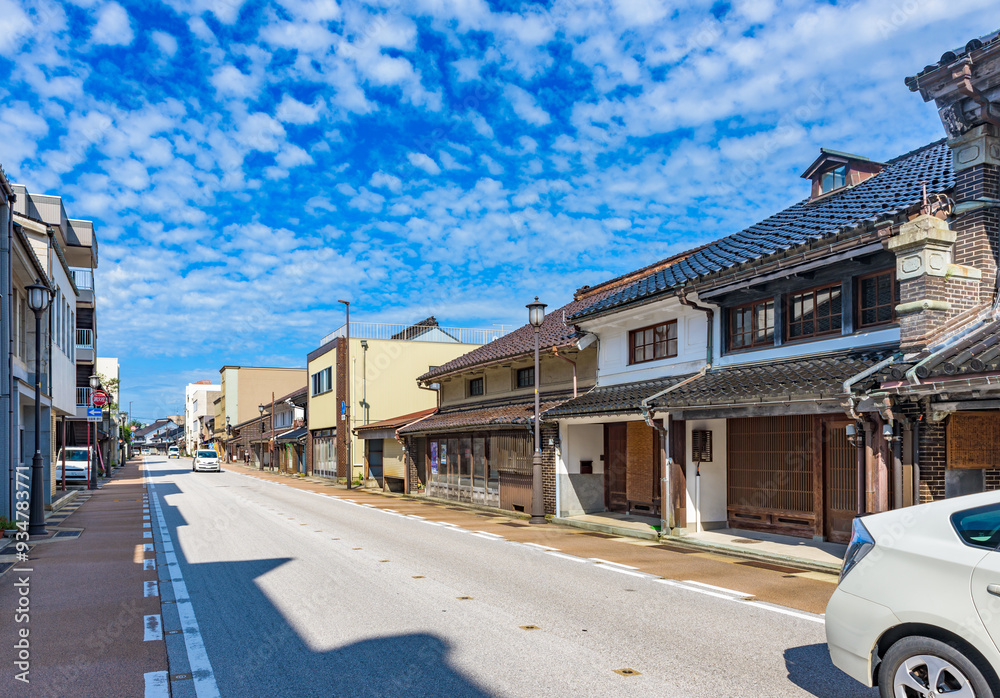 Fototapeta premium Yamachosuji, Takaoka City, Merchant quarter, Important Preservation Districts for Groups of Traditional Buildings, in Toyama Prefecture, Japan.