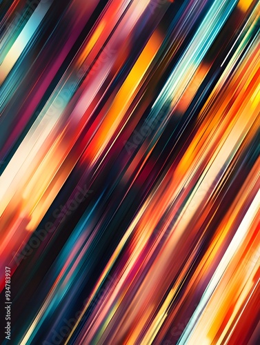 Vibrant Diagonal Stripes of Multicolored Abstract Motion Blur Effect