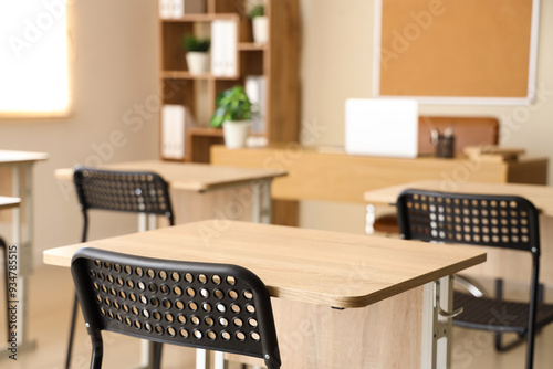 Interior of light classroom...