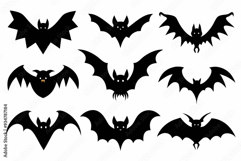 Halloween bat set. Black silhouette Halloween bat vector illustration, set of halloween bats
Halloween bat set. Black silhouette Halloween bat vector illustration, set of halloween bats