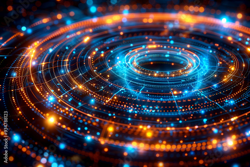 Wallpaper Mural A colorful, glowing circle with a lot of dots. The circle is very bright and colorful, and it looks like it's glowing Torontodigital.ca