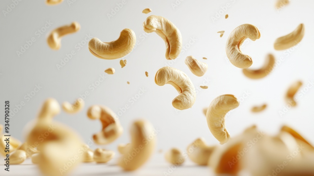 Cashew Nuts Falling in Slow Motion Cashew Nuts Falling in Slow Motion