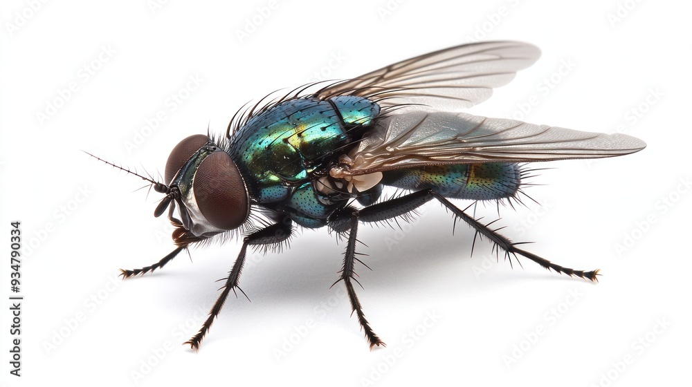 A Detailed Macro Shot of a Green Bottle Fly A Detailed Macro Shot of a Green Bottle Fly