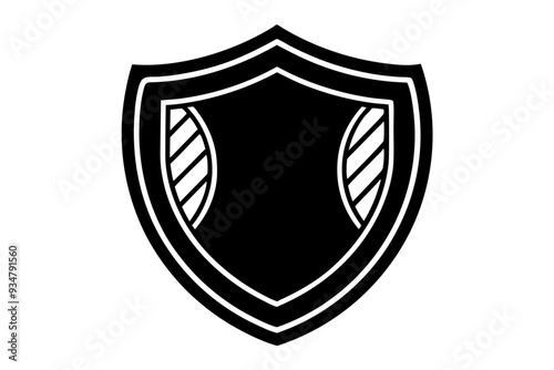 Shield icon set in vintage style. Protect shield security icons. Shield badge quality symbol. Vector illustration
