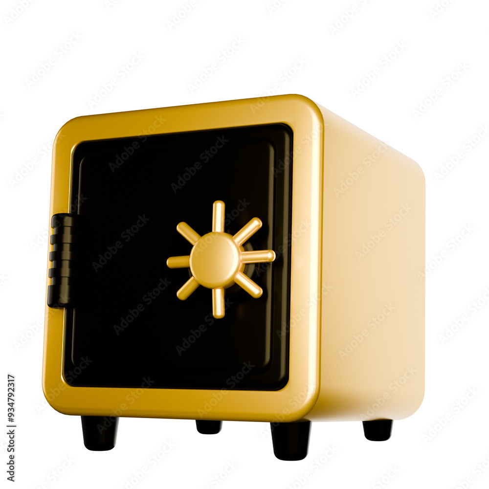 safe box 3D icon illustration safe box 3D icon illustration