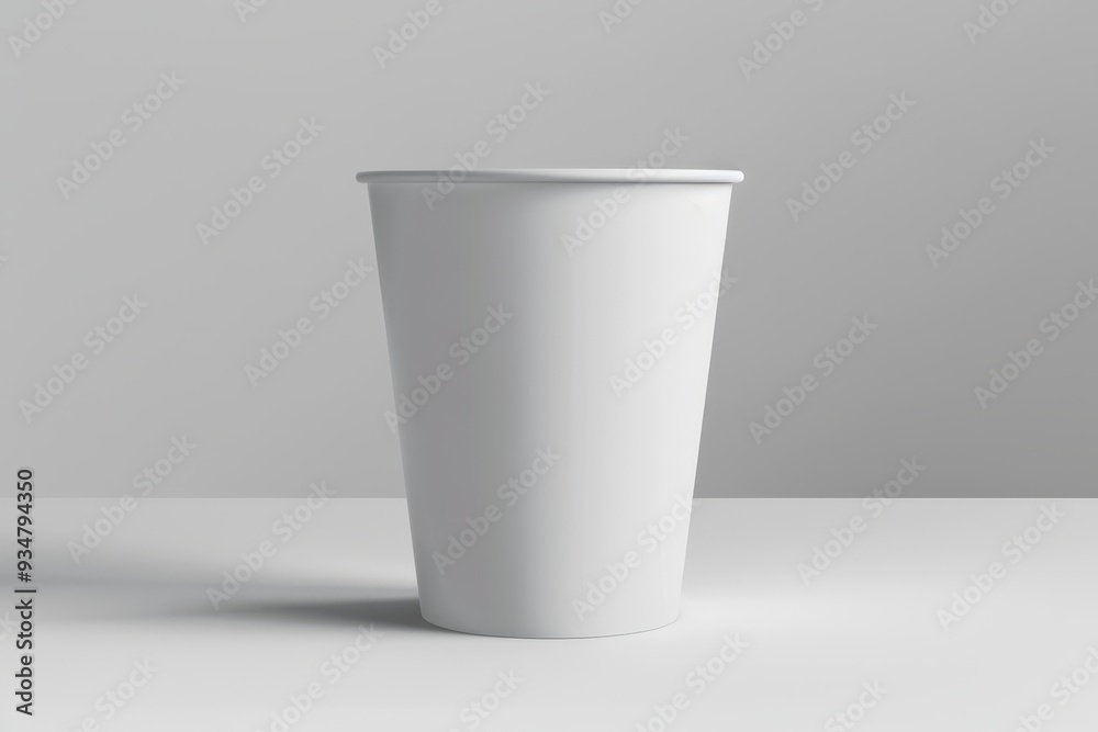 White Paper Cup Mockup on White Background