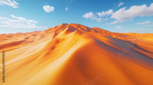 Dynamic 3D Desert Landscape with Shifting 2D Dunes in the Wind