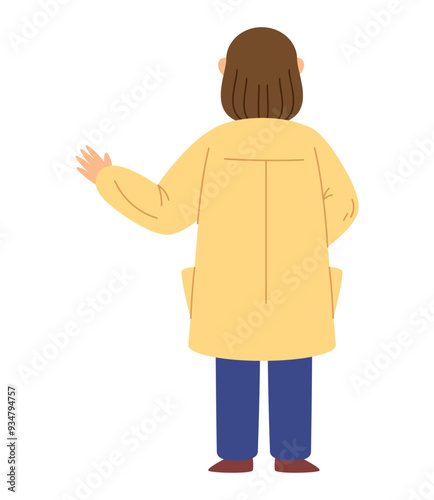 woman standing alone back view