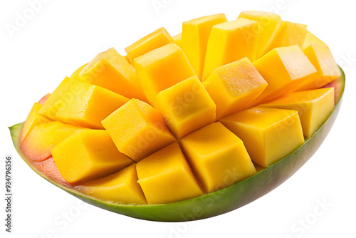 Fresh Mango Slice Isolated on White Background