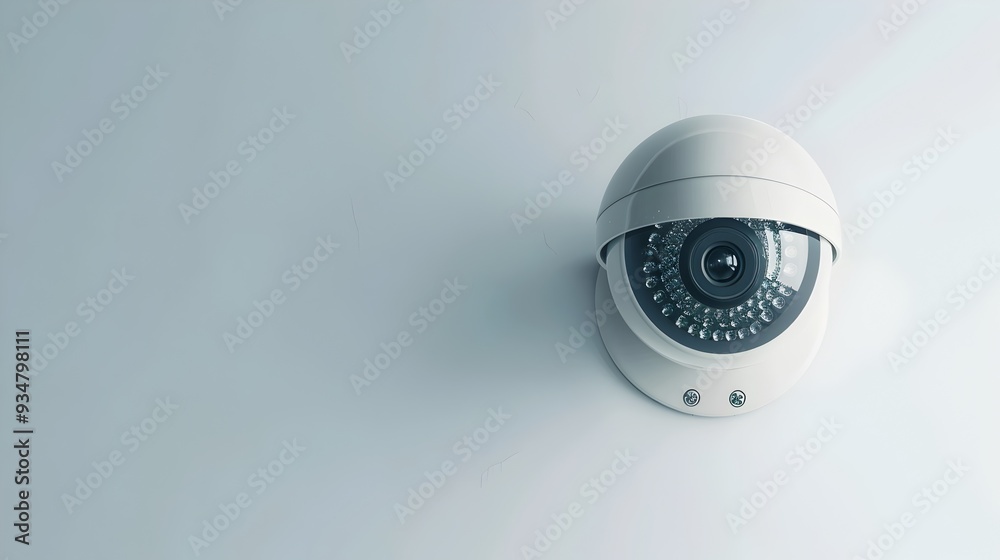 Sleek and Powerful Security Monitoring System on White Background Sleek and Powerful Security Monitoring System on White Background