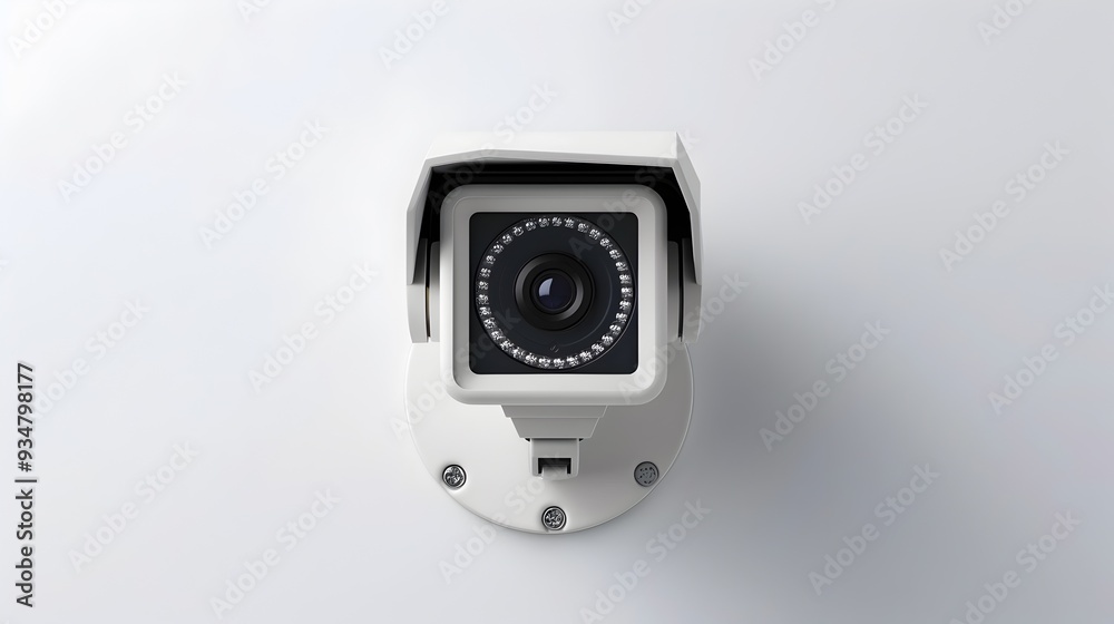 Fototapeta premium Sleek and Sophisticated Security CCTV on Bright White Background